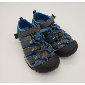 Keen Newport H2 Hiking Sandals, Youth Sz 3 Blue Black Water Shoe 1022839 Outdoor